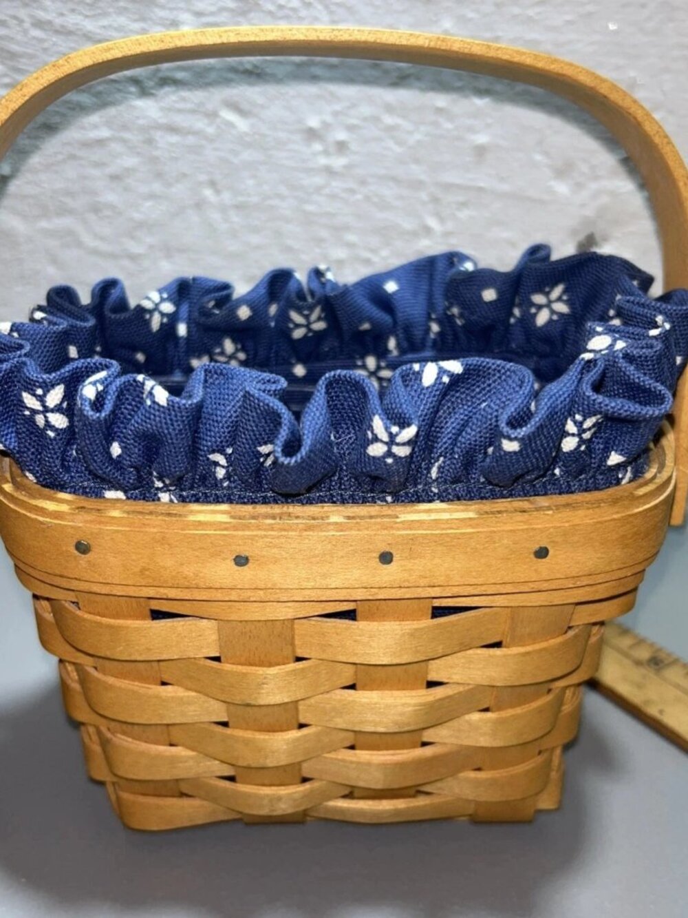 Longaberger Horizon of Hope Basket with Floral Liner Protector 1997
